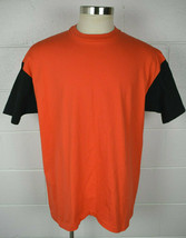 Vintage Quitman Shortsleeve Tee Tshirt Orange Black Sleeve Single Stitch USA XL - £9.30 GBP