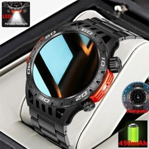 Smart Watch Men With Flashlight Bluetooth Call Sport Tracker Blood Press... - $29.69