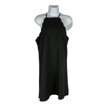 Lulu&#39;s Women&#39;s Black Endlessly Endearing Scalloped Hem Halter Dress Size Medium - £20.58 GBP