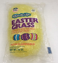 Vintage eggsville USA Easter grass yellow Easter basket grass still in p... - $19.75