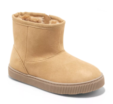 Cat &amp; Jack Toddler Boys&#39; Tan Faux Leather Fur Arias Winter Zipper Ankle ... - $11.78