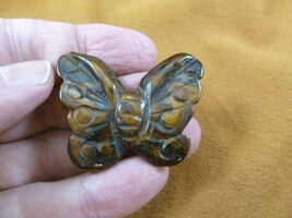 (Y-BUT-565) Tiger&#39;s eye BUTTERFLY stone figurine gemstone carving butter... - $284.81 MXN