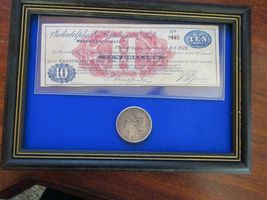 Philadelphia &amp; Reading Railroad Wages certificate 1879 Plus 1879 Morgan Silver D - £78.56 GBP