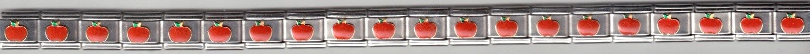 Red Apple Handmade Italian charm Starter Bracelet 9mm 20 links - $36.75