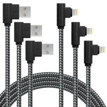 3 Pack 10Ft/3M [The Most Durable Cable] 90 Degree Charging Cable Extra Long Nylo - £19.65 GBP