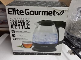 Elite Gourmet EKT1001 Electric 1.0L BPA-Free Glass Kettle Cordless 360Â° Base - £19.83 GBP