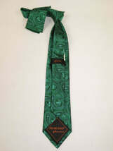 Mens Steven Land 100% Woven Silk Big Knot Tie and Hankie Set BW2436-06 Green image 3