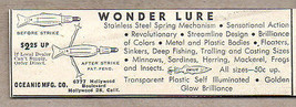 1948 Vintage Ad Wonder Lure Fishing Lures Oceanic Mfg Hollywood,CA - $7.39