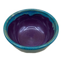 Studio Pottery Charleston Oregon Small Bowl Purple Greens Stunning Signed - £17.80 GBP