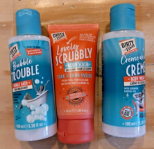 DIRTY WORKS Creme De La Creme Creamy Body Wash, Bubble Bath and Body Scrub - NEW - £9.70 GBP