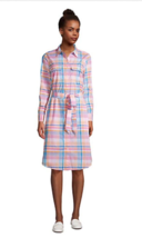 LANDS&#39; END Cotton Poplin DRESS Size: SMALL (6 - 8) New SHIP FREE Multicolor - £77.87 GBP