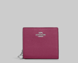 New Coach C2862 Snap Wallet Pebble Leather Light Raspberry - $66.41