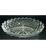 Vtg Scalloped Starburst Diamond Divided Oval Condiment Dish 10&quot; x 7&quot; x 2... - $278.23 MXN