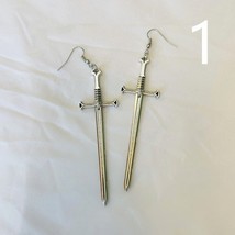 Blood Sword Earrings Ring Sword Classic Eardrop Big Sword Statement Mystical Cla - £7.78 GBP