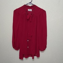 Hayden Kennedy RED SHEER Blouse Long Sleeve new Size MEDIUM - £36.45 GBP