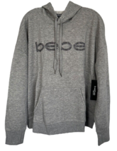 Bebe Sport Women&#39;s Rhinestud Hoodie Sweatshirt Plus Size 2X Heather Grey - £19.77 GBP