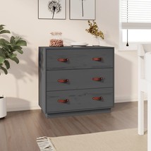 Sideboard Grey 80x40x75 cm Solid Wood Pine - £94.06 GBP