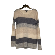 Tommy Bahama Womens Sweater Size Medium Cream Tan Beige Striped Wool Blend - £19.04 GBP