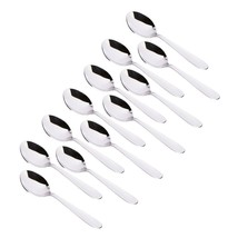 Stainless Steel Tea Spoon, Set of 12, Silver (Free shipping worldwide) - £27.86 GBP