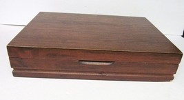 Vintage Wood Storage Flatware Chest(No Dividers) Distressed 14.75&quot;x11.25&quot;x3.5&quot; - £30.87 GBP