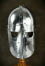 Medieval Knight Helmet Reenactment Battle Warrior Helmet Mask Helmet Halloween - £98.23 GBP