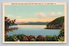 Rogers Rock and Slide Lake George New York NY UNP Unused Linen Postcard M7 - £3.33 GBP