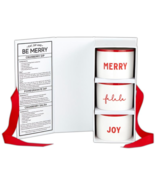 Holiday Dip Bowl Book Box Set, Eat, Drink, and Be Merry SET OF 3 BOWLS - £27.36 GBP