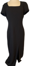 Liz Claiborne Dresses Black Short Sleeve Long Scoop Neck Lined Dress Size 4 - $18.99