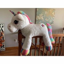 Huge Stuffed Unicorn Animal Rainbow White Plush Toy - £95.21 GBP