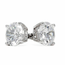 2 Ct Round Cut Stud Lab Diamond Earrings Solid 14k White Gold Push Back Studs - £3,086.31 GBP