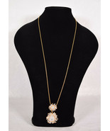 Alexis Bittar Womens Necklace Quartz Flower Shape Pendant Gold Color 32&quot; - £97.52 GBP
