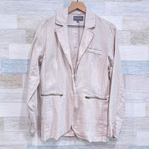 Michael Stars Linen Deconstructed Blazer Jacket Beige Snap Button Womens... - $49.49