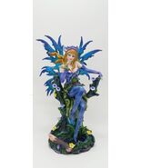 Stunning Blue Turquoise Fairy with Hummingbird H -12 inches - $104.37