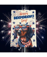 Patriotic Dachshund Independence Day Canvas Print 12 x 18 - $13.41 CAD