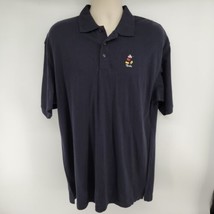 Disney Golf Polo Shirt Men&#39;s XL Navy Blue Embroidered Mickey Florida - £23.24 GBP