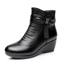 017 women boots women genuine leather winter boots warm plush autumn shoes winter wedge thumb200