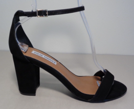 Steve Madden Size 8.5 Wide DECLAIR Black Leather Sandals New Women&#39;s Shoes - £93.95 GBP