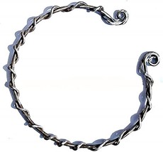 NauticalMart Hand Forged Iron Torc Celtic Necklace Viking Torque Silver - £47.16 GBP