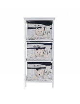 12.5&quot; X 16&quot; X 35.5&quot; White Blue  Portable 3 Drawers - $4,024.91 MXN