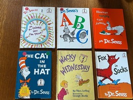 Vintage To Now Lot Of Dr. Seuss Wacy Wednesday Fox In Socks Abc Hardcover Books: - £12.61 GBP