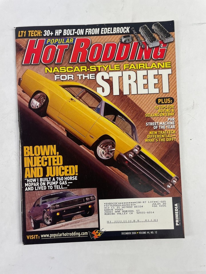 December 2004 Hot Rodding Magazine Nascar Style Fairlane For The Street ... - $11.87