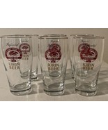 Set of 6 KIRIN Beer Glasses  Aderia Glass Made In Japan Gold Rim importe... - £38.49 GBP