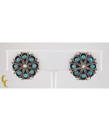 Sterling Silver Turquoise Sunburts Clip-On Earrings by R. Dishta - $2,204.90 MXN Sterling Silver Turquoise Sunburts Clip-On Earrings by R. Dishta - $2,204.90 MXN