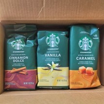 3 Bags Starbucks Vanilla, Cinnamon Dolce, Caramel Roast Coffee 11 oz ea ... - £20.24 GBP