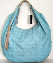 GIANNI NOTARO ITALIAN DESIGNER SOFT AQUA LEATHER LARGE HOBO SHOULDER BAG... - $199.99