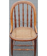 Antique All Wood Bow Back Side Chair - Woven Cane Seat - GDC - CLASSIC C... - $128.69