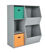 Kids Toy Storage Cabinet Shelf Organizer -Gray - Color: Gray - £109.52 GBP