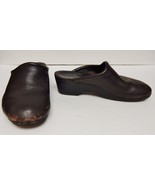 L.L. Bean Womens Pebbled Leather Clogs Mules Slip On Shoes Brown USA Siz... - £18.92 GBP