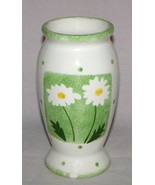 Daisy Vase 6.5&quot; Green &amp; White Flower Vase Spring Vase White Daisy Home D... - £7.98 GBP