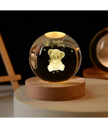 Teddy Bear Night Lights, 3D Print Planet Lamp, Crystal Ball, Chirstmas Gift , - $20.77